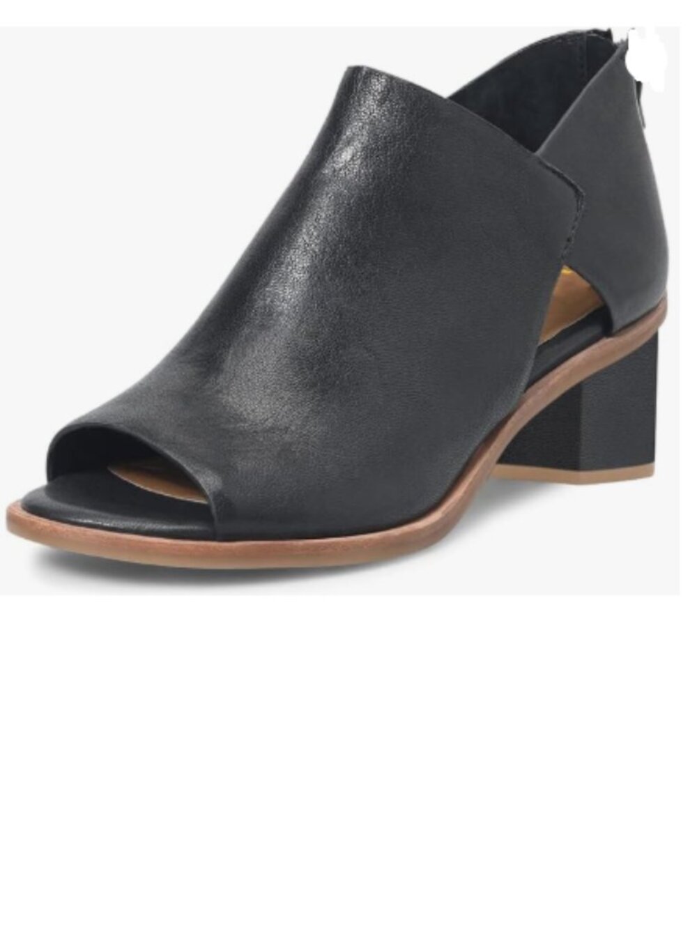 YDN Black Women's Peep Toe Low Block Heels Back Zipper Sandal Ankle Boots
